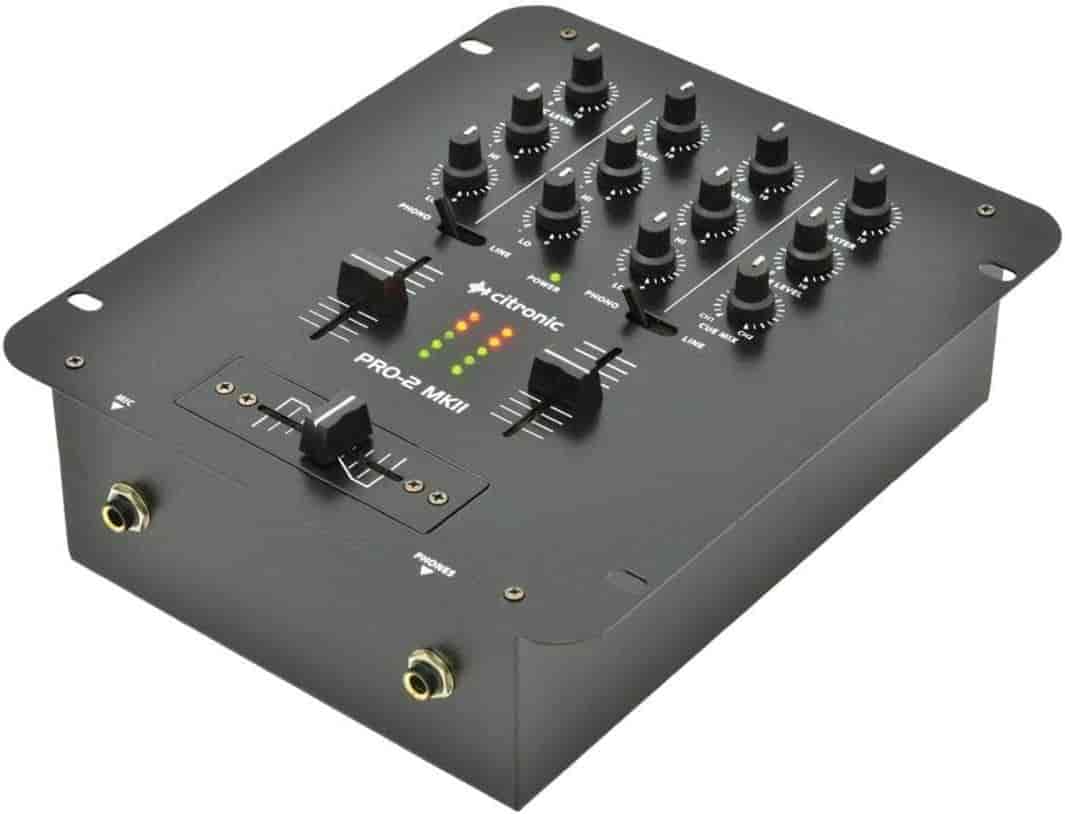 citronic PRO-2b 2 Channel DJ Mixer with 5 Inputs