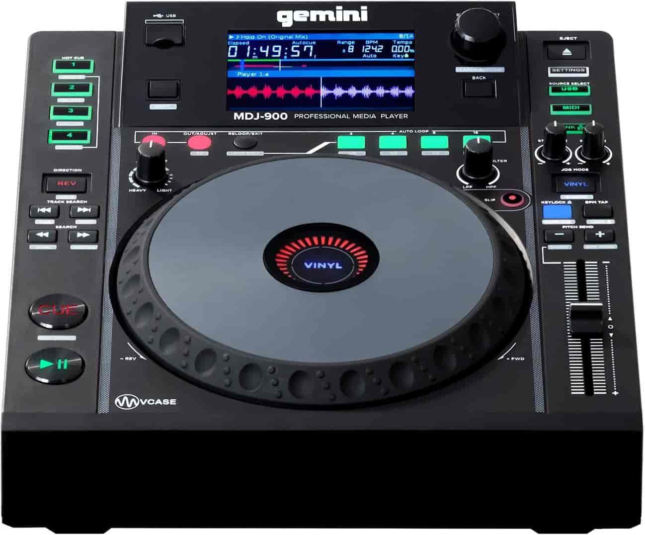 Gemini Sound Mdj-900 - Professional USB Media Player With Large 8” Screen And Touch-Sensitive Jog Wheel