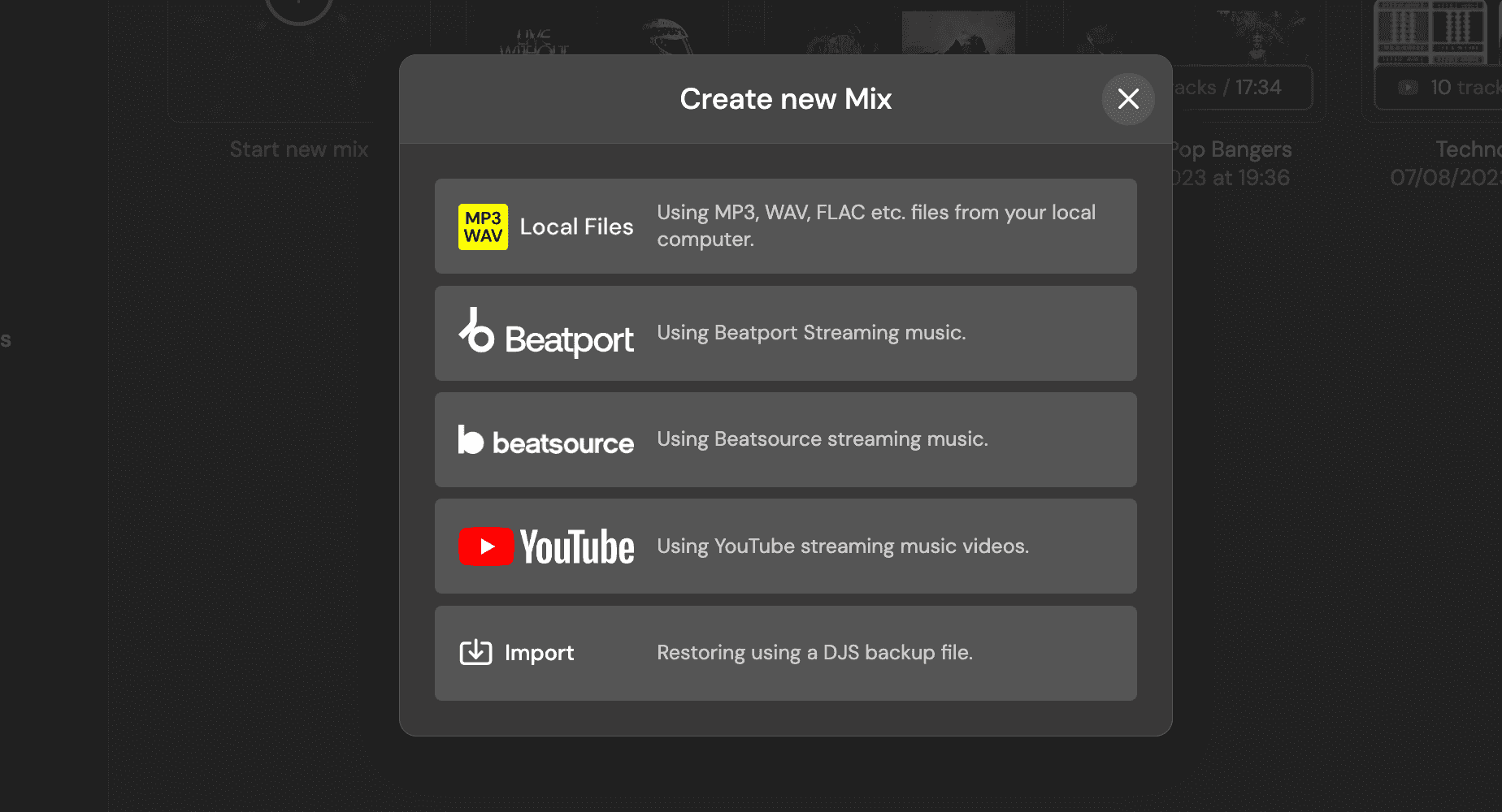 create new dj studio project