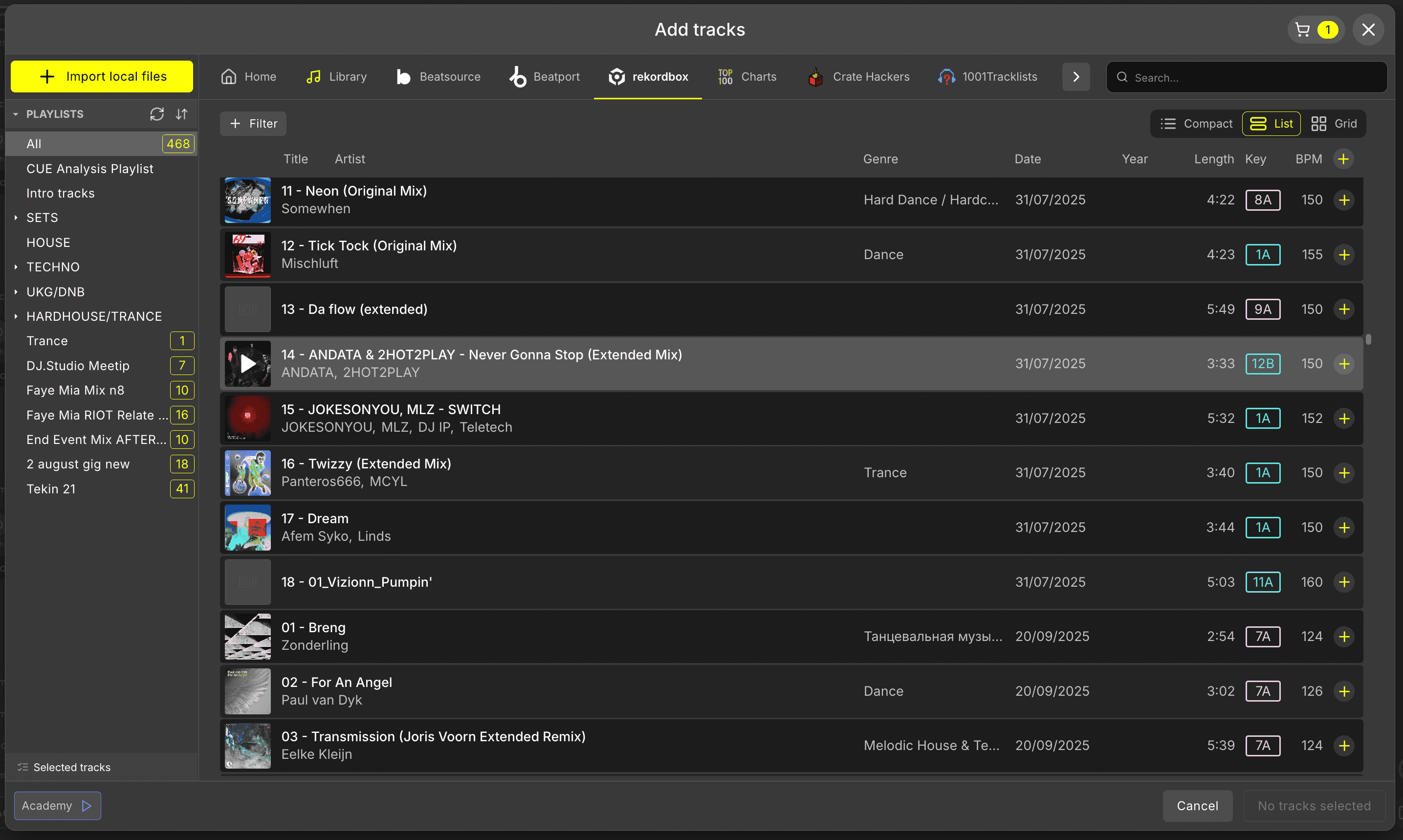 Import Tracks