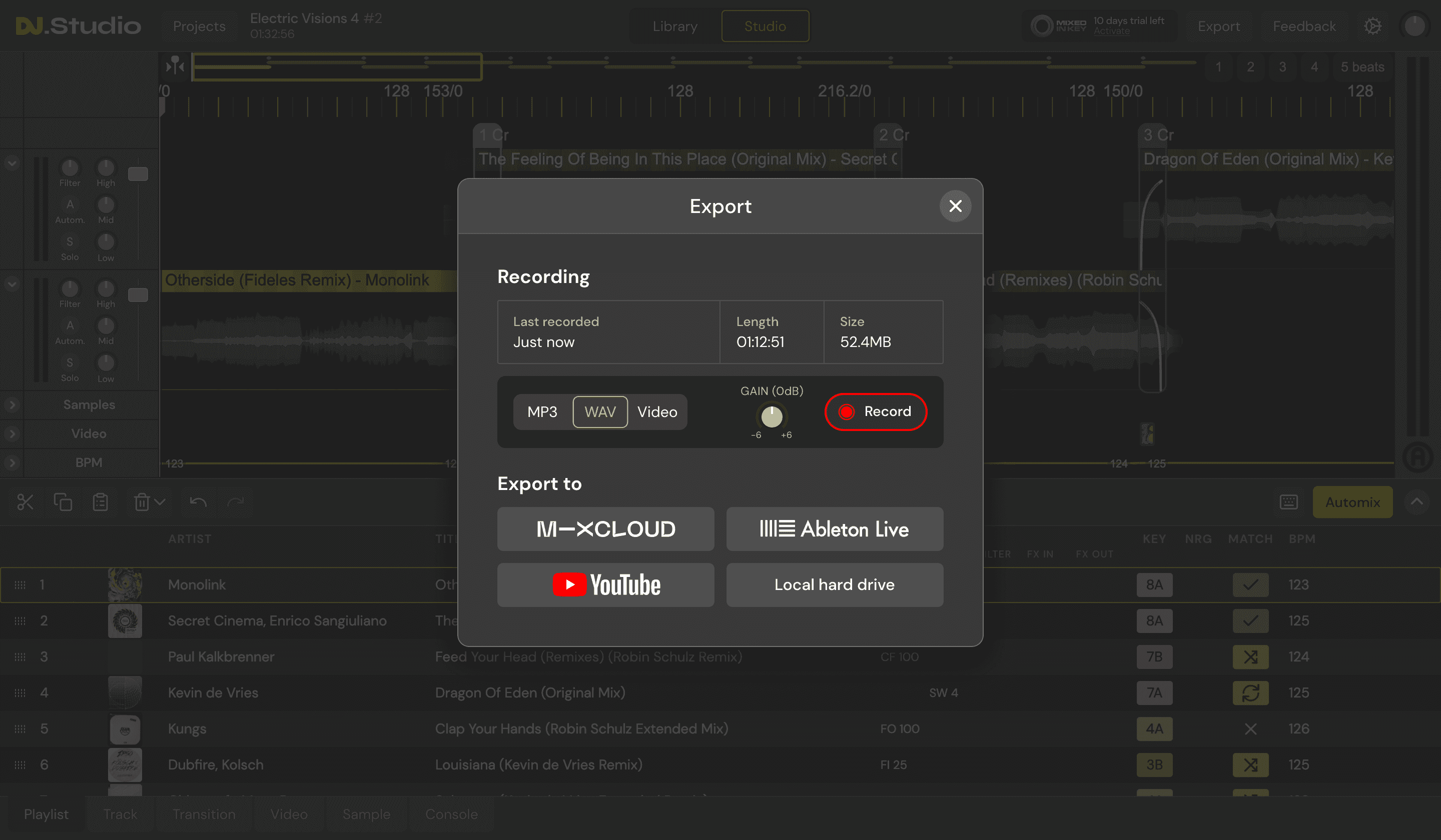 Export your mix