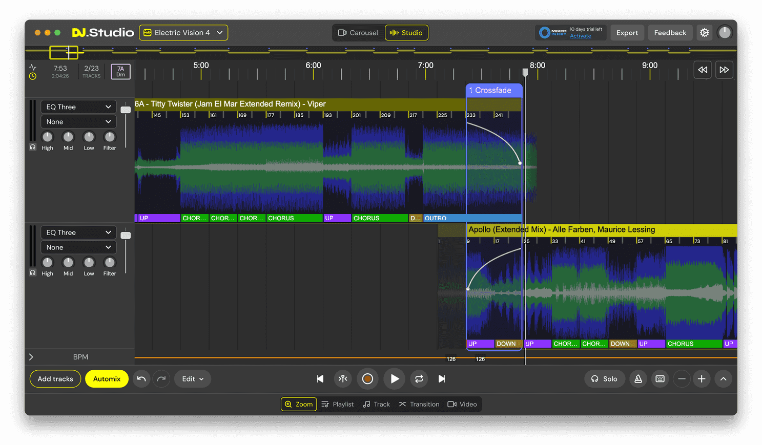 DJ.Studio Timeline Editor