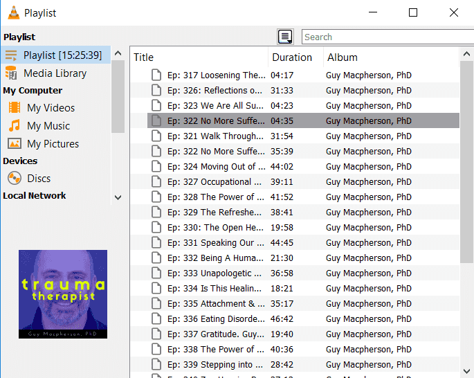 VLC media player playlist