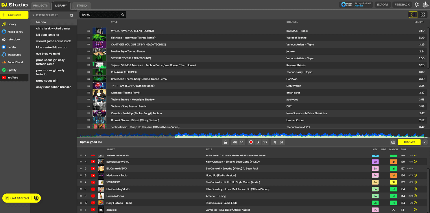 DJ.Studio library to arrange your tracks