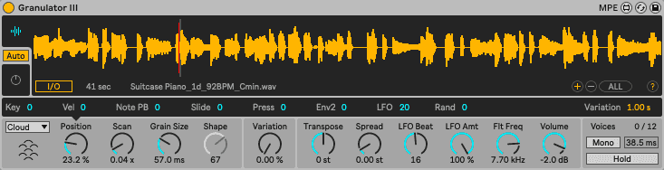 ableton live 12  granulator iii