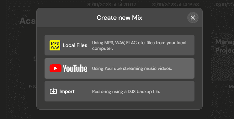 create new youtube mix