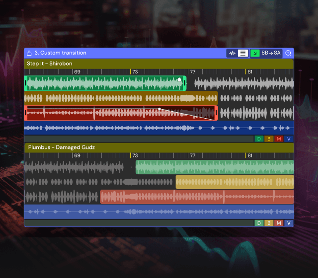 Transition with stems
